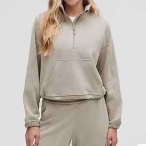 NWT Lululemon Brushed Softstreme Half-Zip - Tan